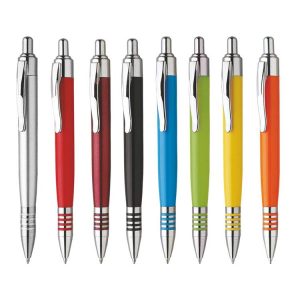 Penna sfera colorata con clip in metallo