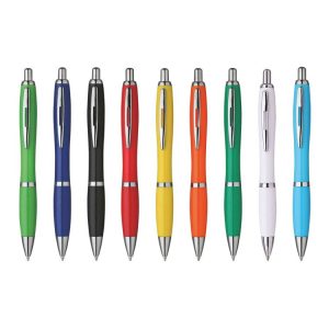Penna sfera a scatto colorata clip in metallo
