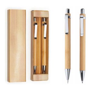 Set Penna E Matita in Bamboo