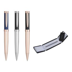 Penna sfera con scatto rotante in metallo